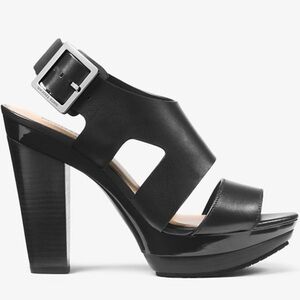 MICHAEL KORS Black Leather Platform Shoes 
Stiletto high heels designer SZ 7.5